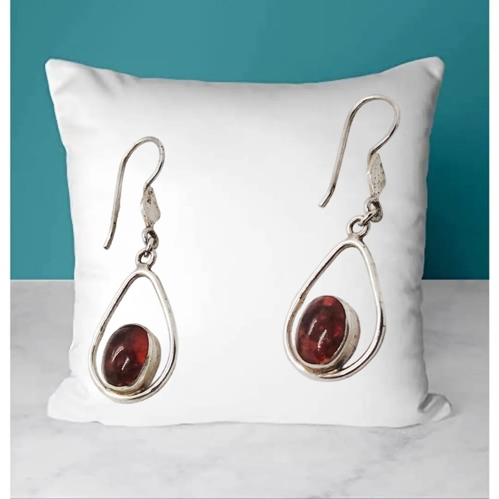 N4S Amber Gemstones Sterling Silver Earrings